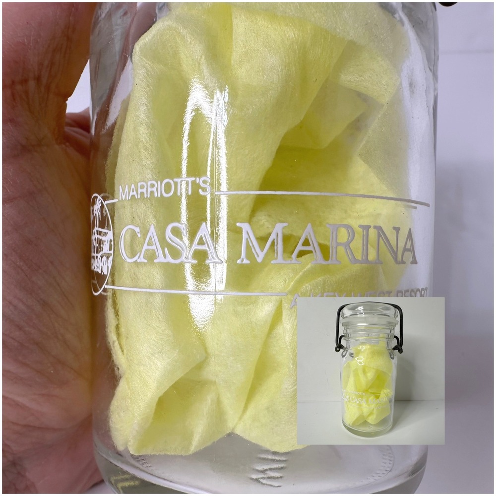 Vtg Marriott Casa Marina Key West Resort Glass Jar Wheaton USA Wire Bail Lid
